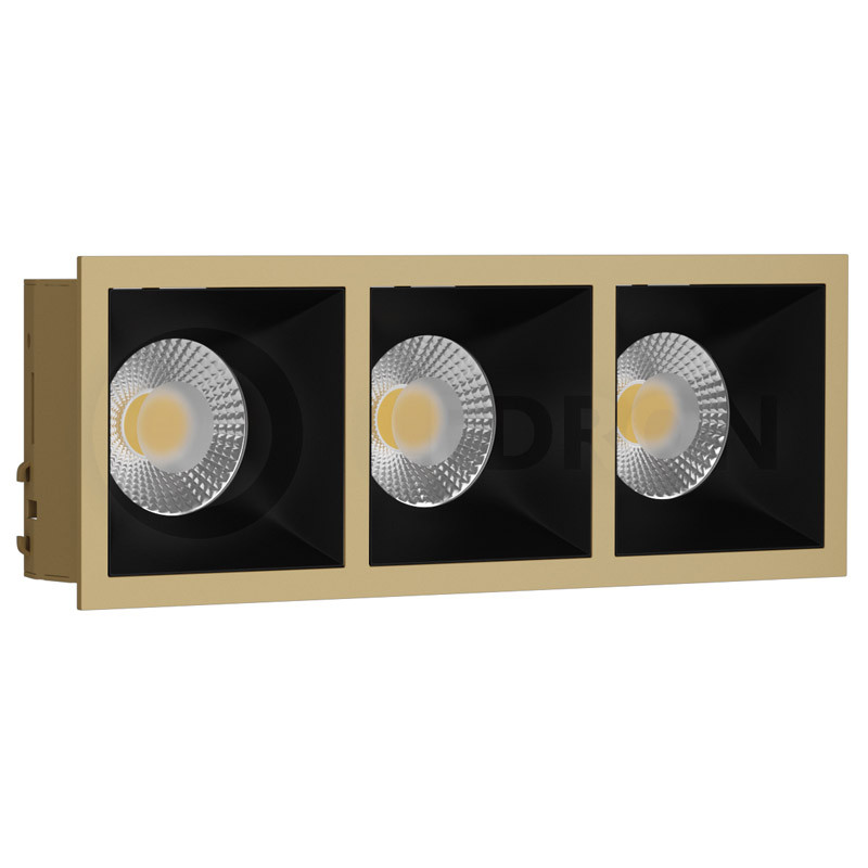 Встраиваемый светильник LeDron RISE KIT 3 GU10 Gold/black