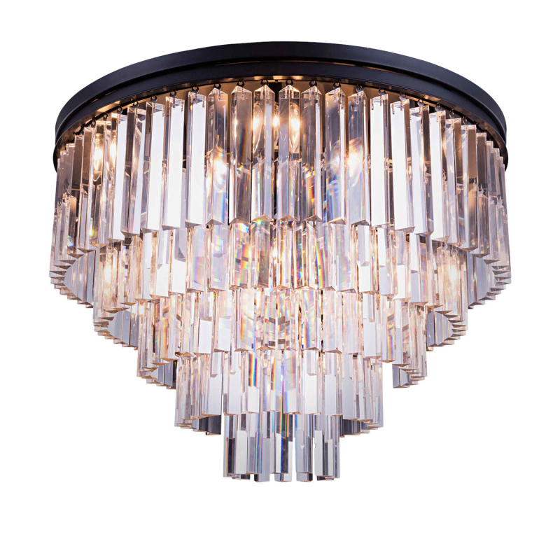 Потолочная люстра Delight Collection 1920s Odeon KR0387C-10A/P black/clear