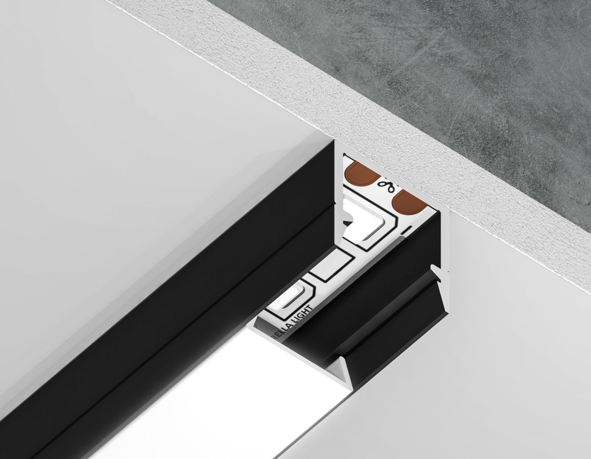 Алюминиевый профиль накладной 10*10 для светодиодной ленты до 8мм Ambrella Light Illumination GP1650BK