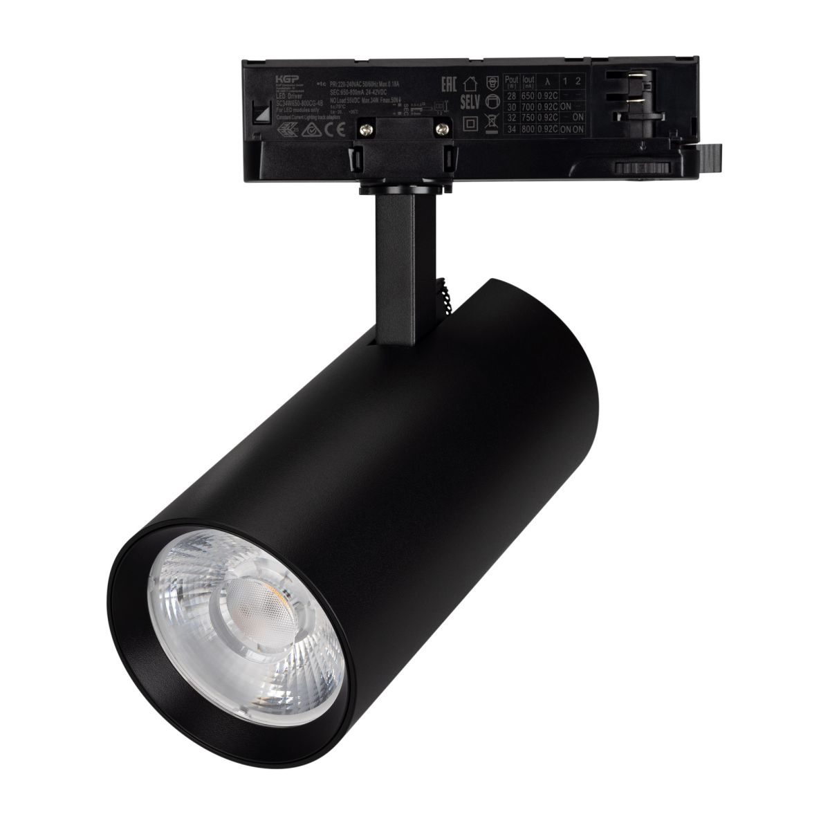 Трековый трехфазный светильник Arlight LGD-GERA-4TR-R90-30W Cool SP7500-Fish (Черный, 15 deg, 230V) (IP20 Металл) 059968