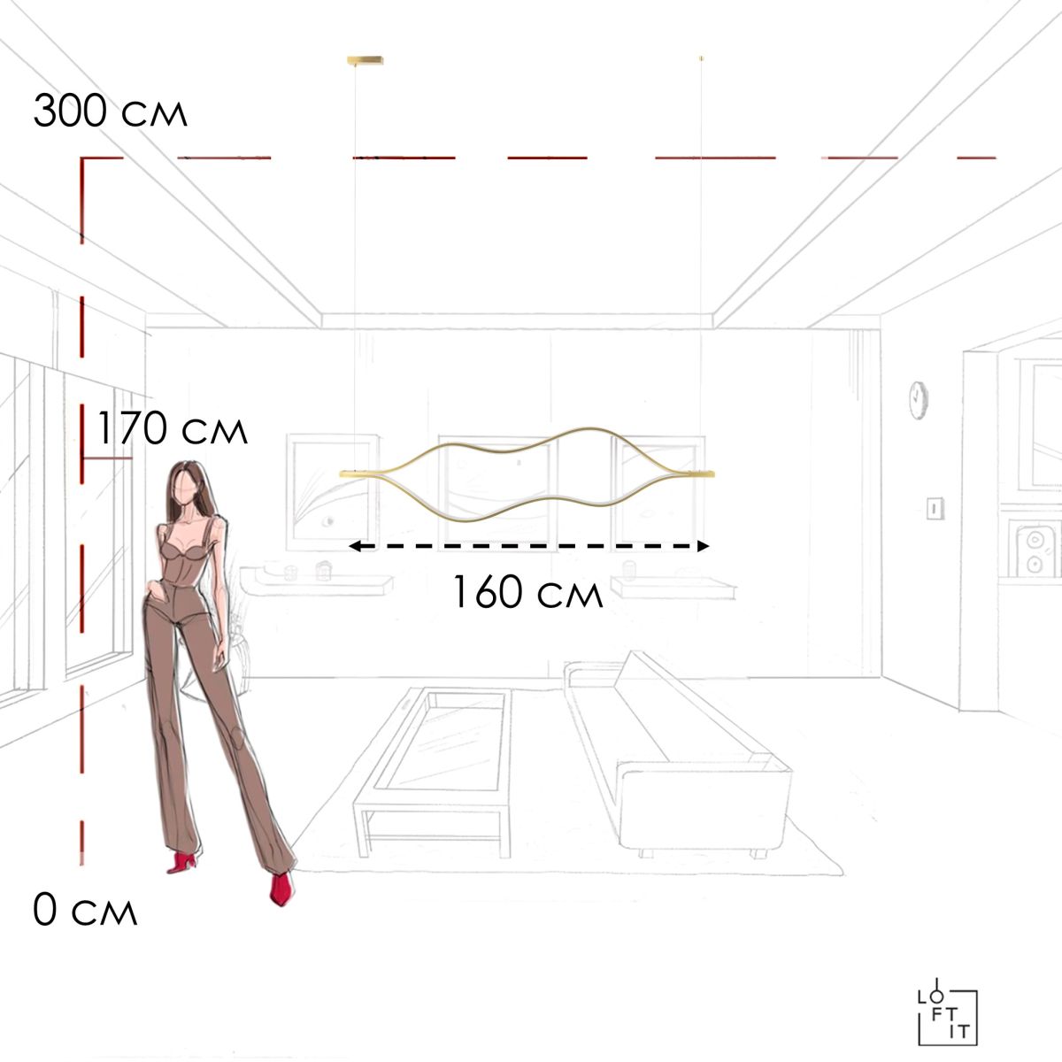 Подвесной светильник Loft IT Tape Light 10403/1600 AB