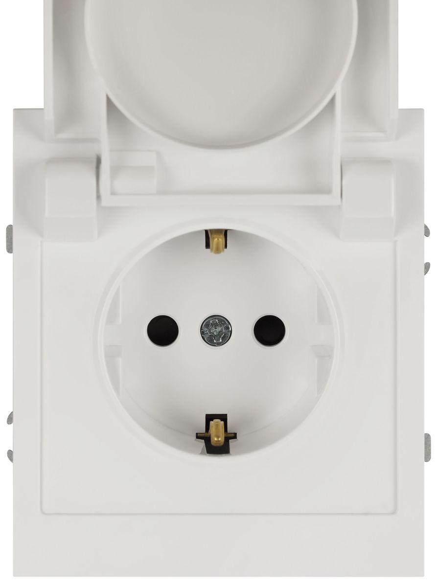 Розетка ЭРА Arktik 16-2103-01 с заземлением 2P+E Schuko со шторками с крышкой 16А-250В белый Б0070434