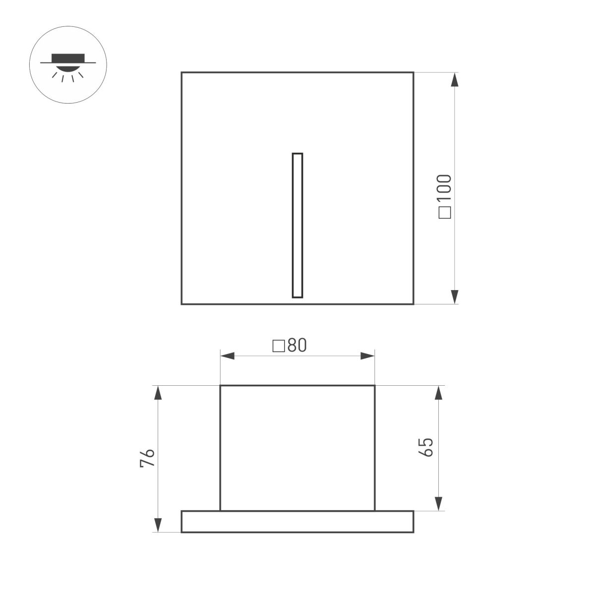 Светильник для ступеней Arlight LT-TIE-S100-3W Warm3000 (GR, 25x45 deg, 230V) (IP65 Бетон) 050877