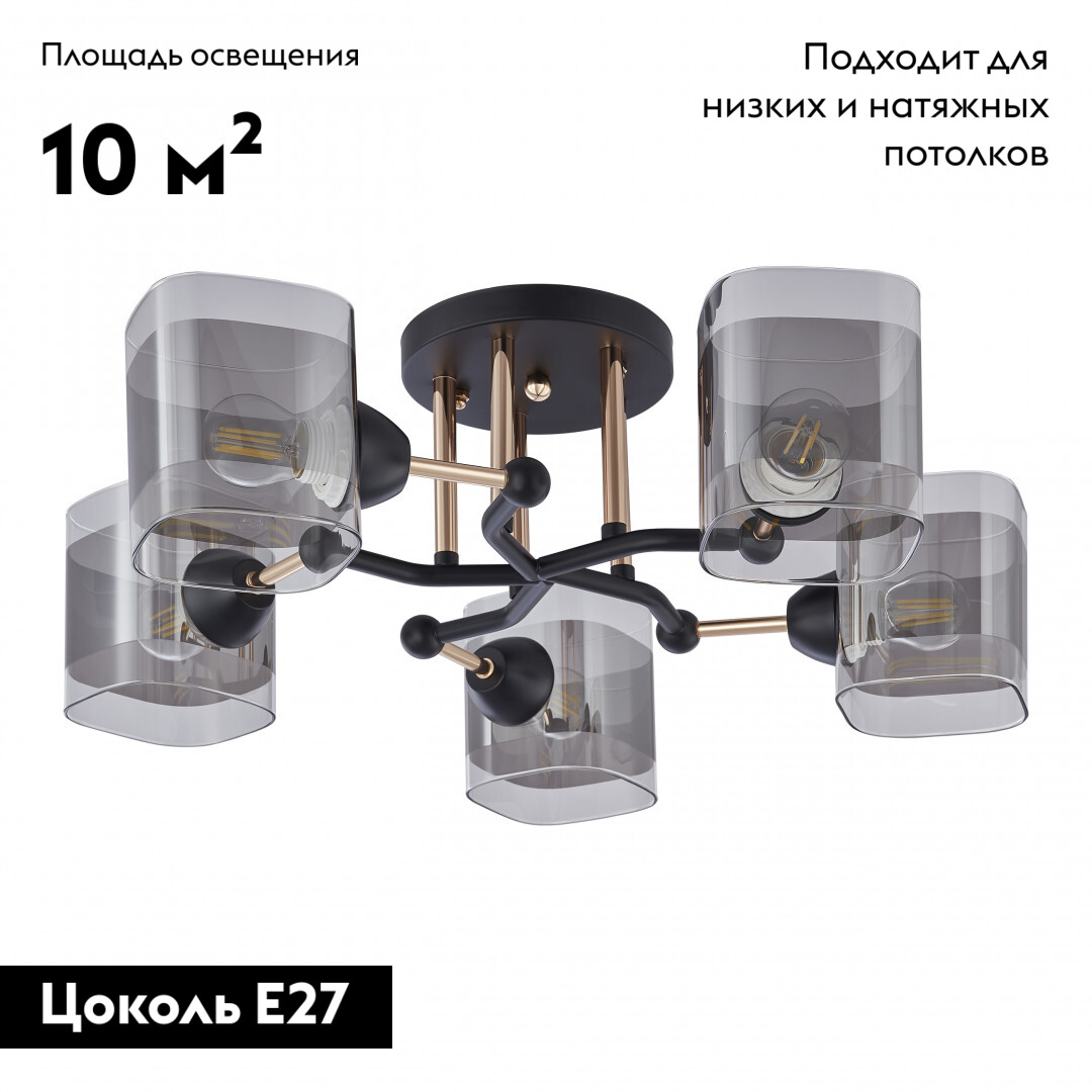 Потолочная люстра Arte Milano Amalfi 324308/5 BK+FG