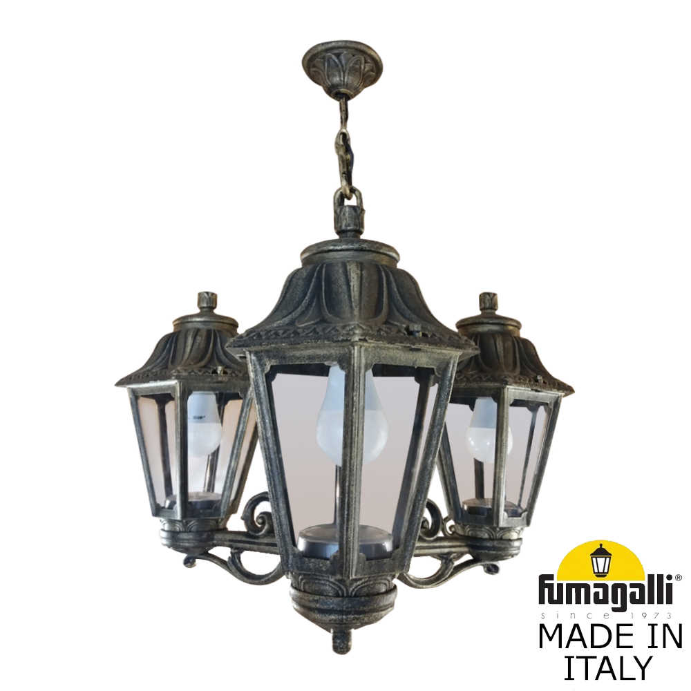 Уличный подвесной светильник Fumagalli SICHEM/ANNA 3L E22.120.S30.BXE27