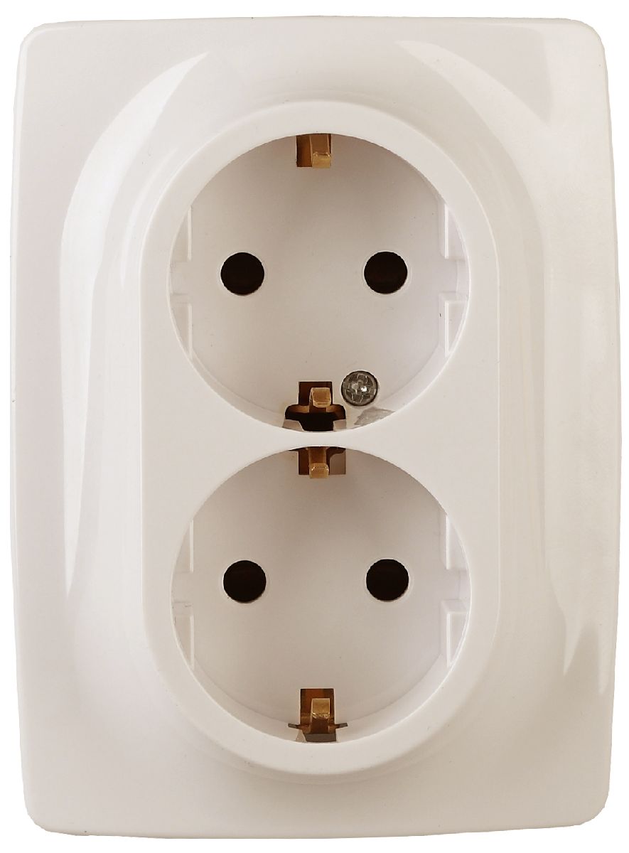 Розетка 2x2P+E Schuko со шторками Эра 12-2108-02 Б0036443
