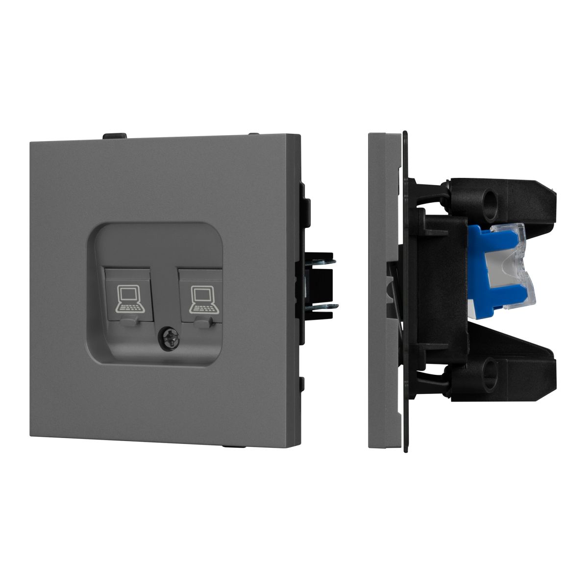 Механизм компьютерной розетки двойной SCT-TENDO-MPC2-SFPL-GR (RJ-45, CAT6) 054597