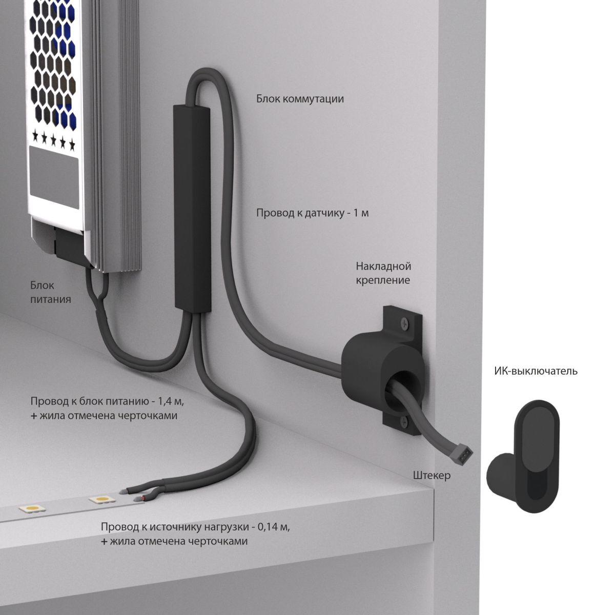 Выключатель ИК с функцией диммирования 12/24V 36/72W Elektrostandard 95004/01 4690389218958 a072043