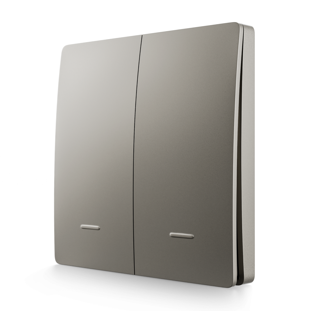 Выключатель кинетический 2кл., IP44, 2,4 ГГц, Smart, сер. Apeyron 04-79
