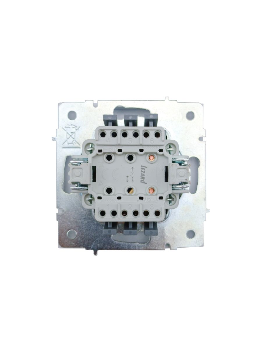 Выключатель проходной белый безвинтовой зажим/клемма Lezard Zima 704-0288-105QC