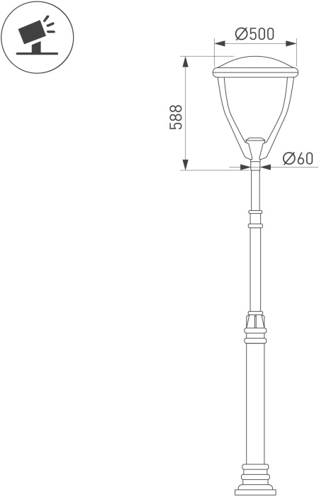 Уличный светильник Arlight OXOR-LEIS-500x588-75W Day4000 (BK, 120 deg, 230V) IP65 052467