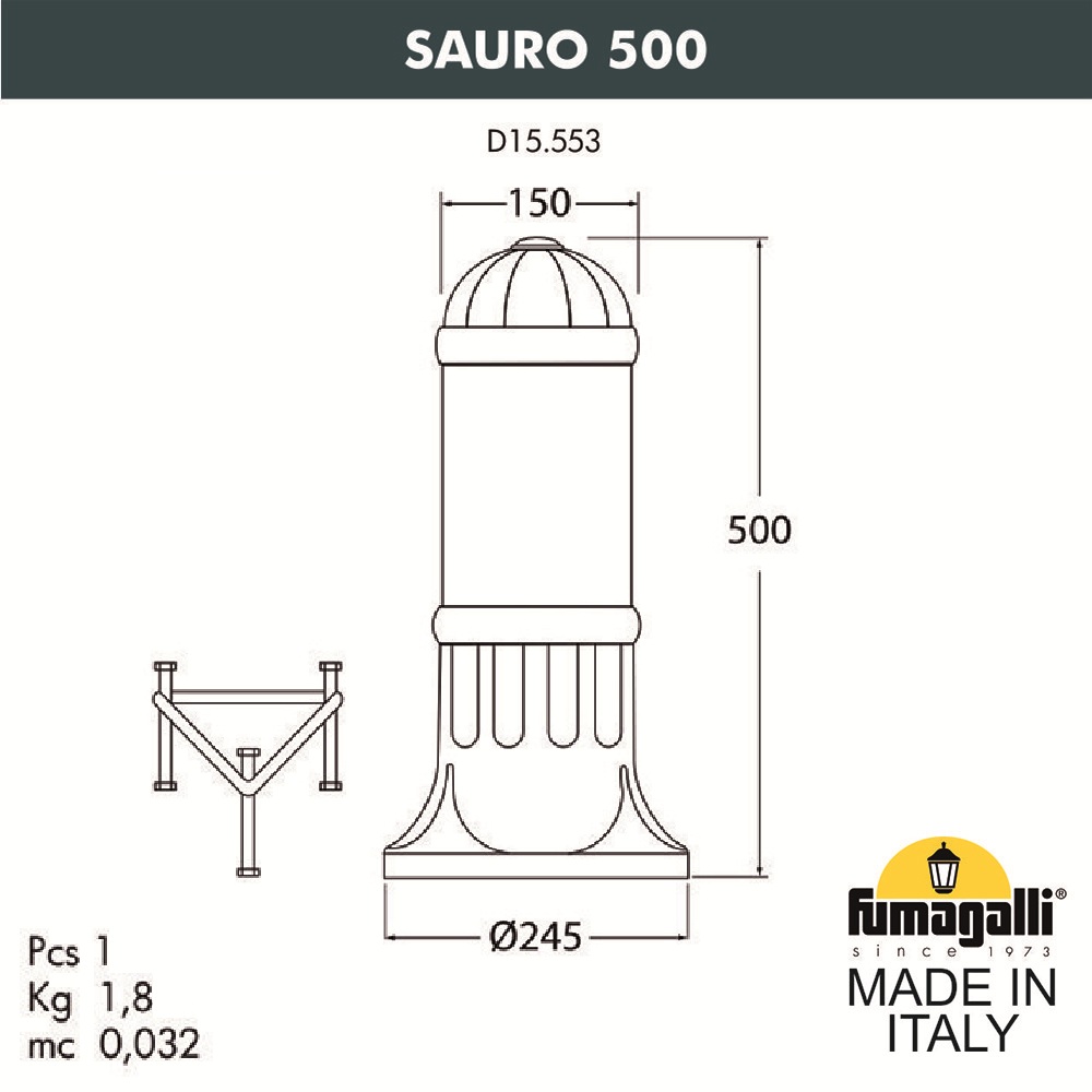 Ландшафтный светильник Fumagalli Sauro D15.553.000.VYF1R