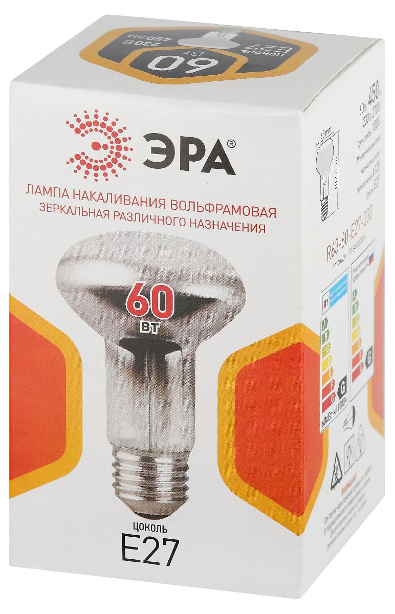 Лампа накаливания Эра R63-60-E27-230 рефлектор Б0066536