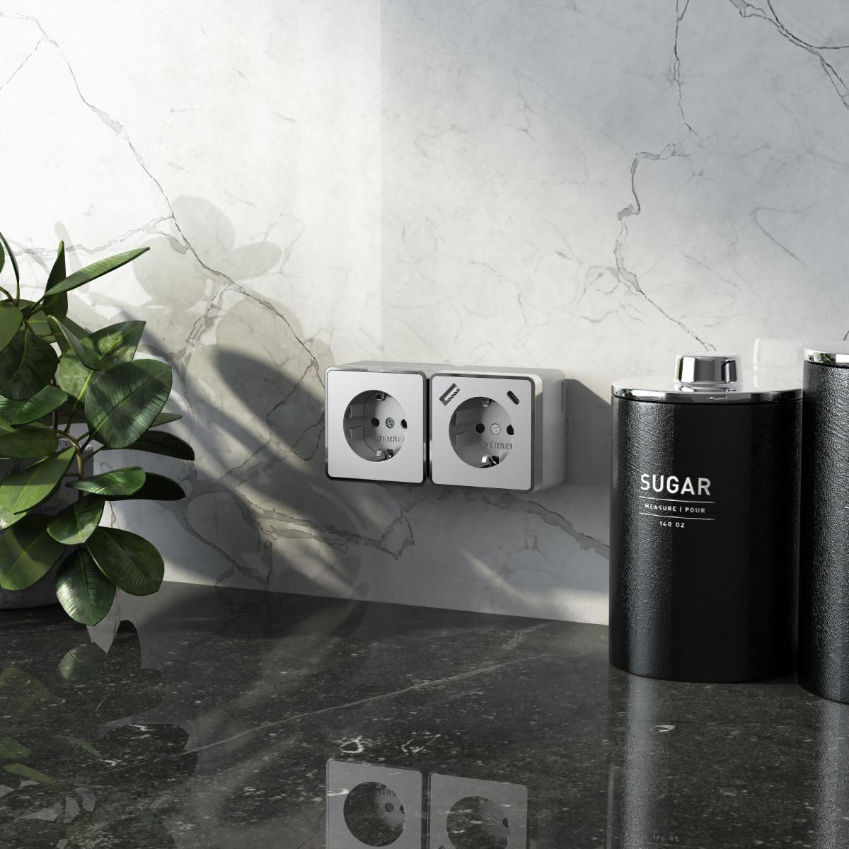Розетка с заземлением, шторками и USB тип A+C Werkel Gallant W5071706 4690389179624 a057701