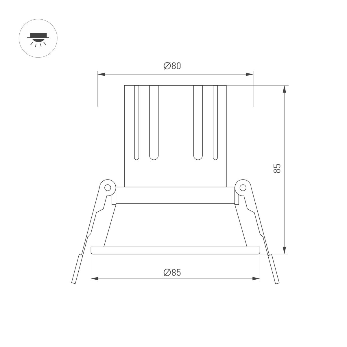 Карданный светильник Arlight MS-FLOW-BUILT-R85-6W Day4000 (WH, 38 deg, 230V) (IP20 Металл) 060948