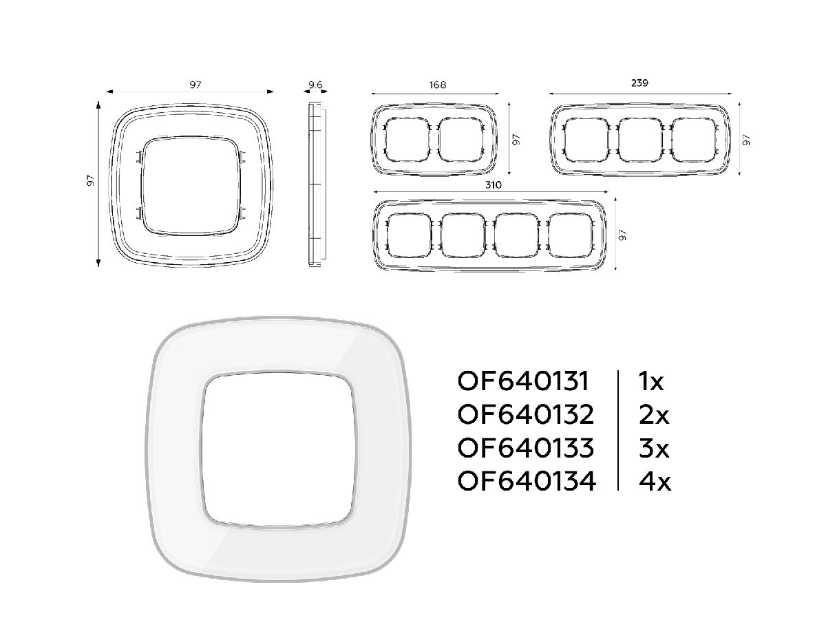 Рамка двухместная Ambrella Volt Coint OF640132