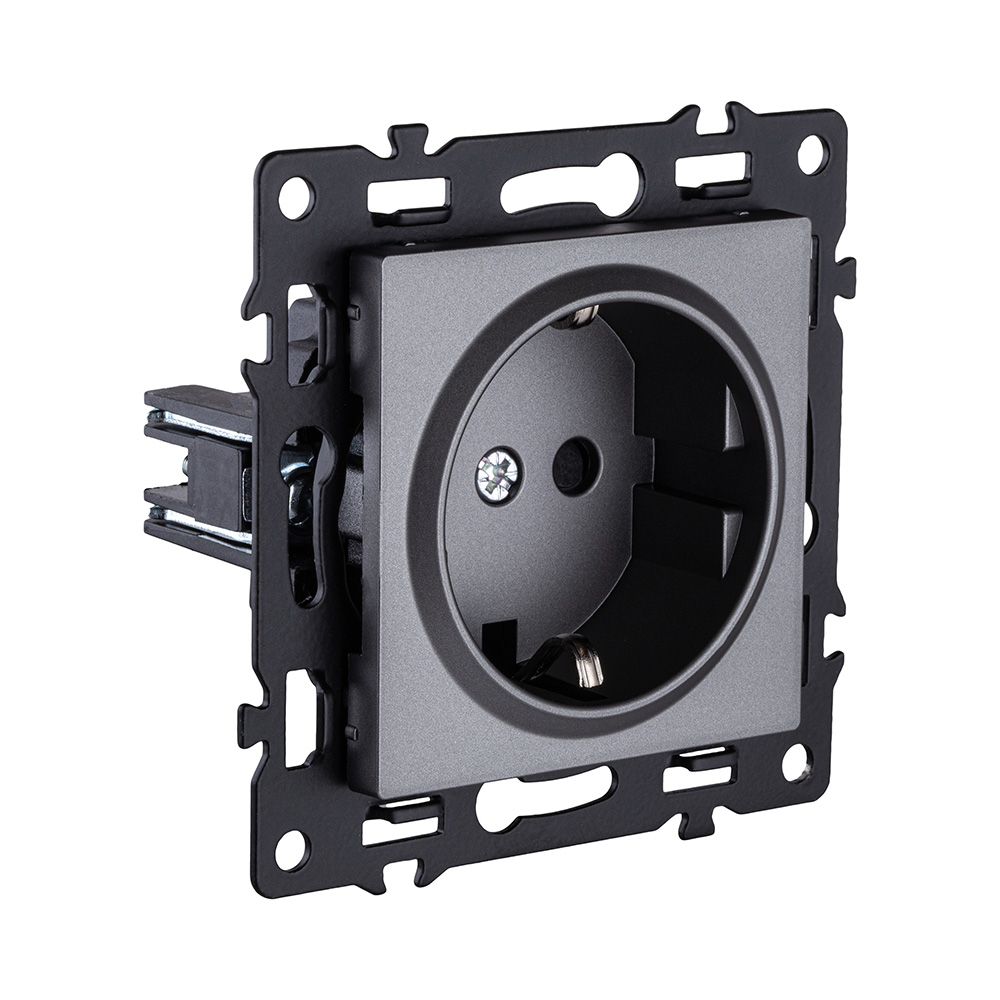 Розетка штепсельная SCHUKO 16A/250 В, серый Kollinger Asthetik AS-014GY