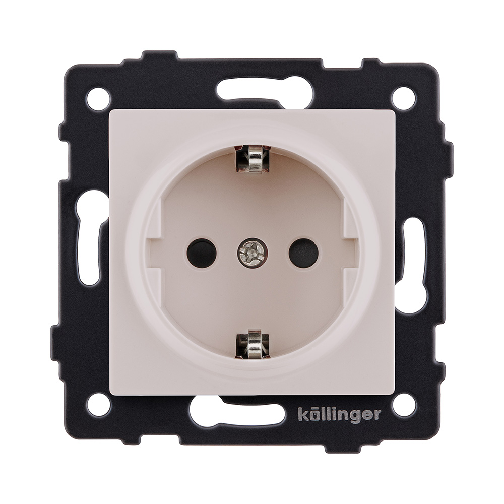 Розетка штепсельная SCHUKO 16A/250 В, кашемир матовый Kollinger REA-002CM для Aspekt, Eleganz, Reflex