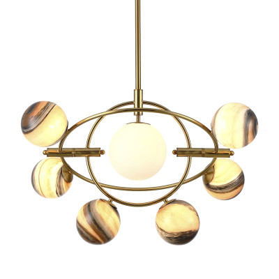 Люстра на штанге Delight Collection Planet KG1122P-7B brass 63300₽