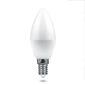 Лампа светодиодная Feron E14 7,5W 6400K свеча матовая LB-1307 38055