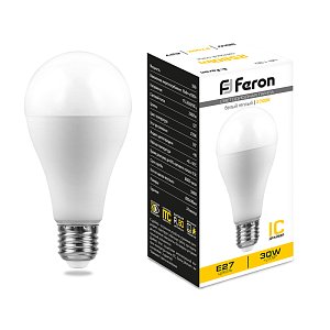 Лампа светодиодная Feron E27 30W 2700K груша матовая LB-130 38194