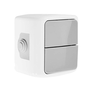 Выключатель 2-кл. открытой установки IP54 10А, бело-серый General Сигма 477065