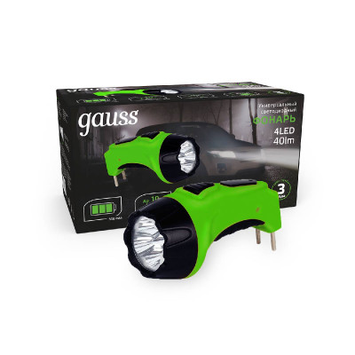 Ручной светодиодный фонарь Gauss аккумуляторный 135х70 40 лм GF104 499₽