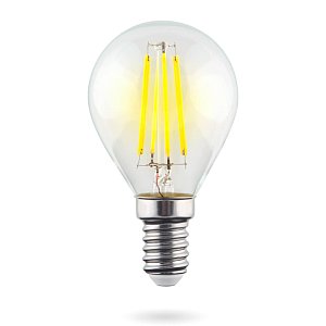 Лампа светодиодная Voltega E14 6W 4000К шар прозрачный VG10-G1E14cold6W-F 7022