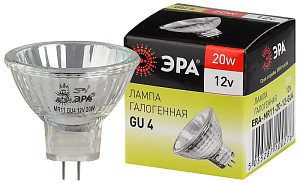 Лампа галогенная Эра GU4 20W 3000K GU4-MR11-20W-12V-30CL C0027361