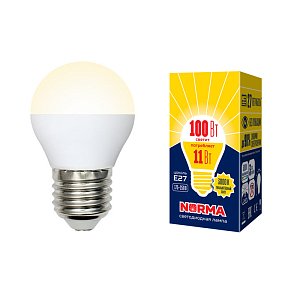 Лампа светодиодная (UL-00003835) Volpe E27 11W 3000K матовая LED-G45-11W/WW/E27/FR/NR
