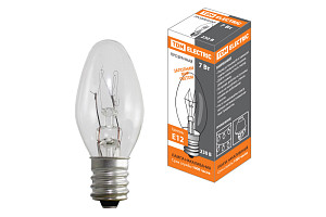 Лампа накаливания TDM Electric Е12 7W прозрачная SQ0332-0054