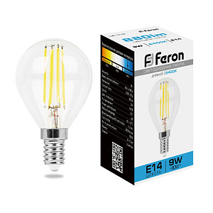 Лампа светодиодная Feron LB-509 Шарик E14 9W 6400K 38223