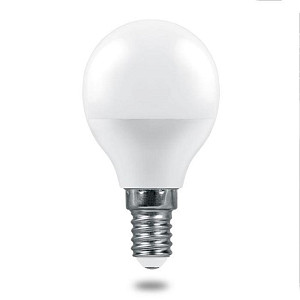 Лампа светодиодная Feron E14 6W 2700K шар матовый LB-1406 38065