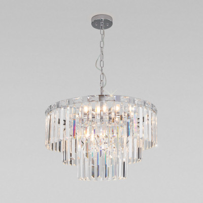 Подвесная люстра Eurosvet Elegante 101308 хромпрозрачный хрусталь Strotskis a060642 32100₽