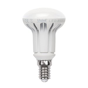 Лампа светодиодная рефлекторная (UL-00000933) Uniel E14 6W 3000K матовая LED-R50-6W/WW/E14/FR/DIM PLP01WH