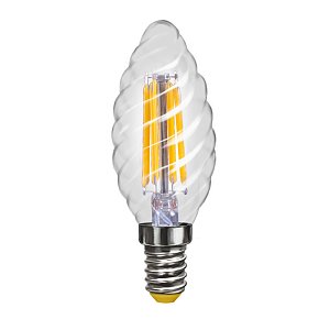 Лампа светодиодная филаментная Voltega E14 4W 4000К свеча витая прозрачная VG10-CС1E14cold4W-F 7003