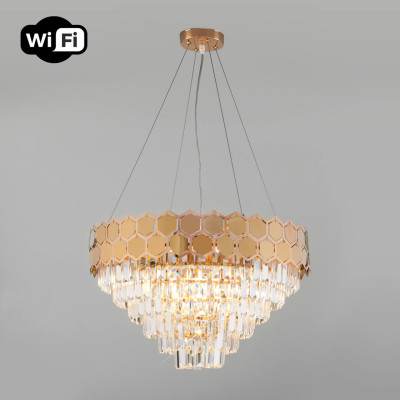 Подвесная люстра Eurosvet Ariana 101248 золотопрозрачный хрусталь Strotskis Smart 101138 16300₽