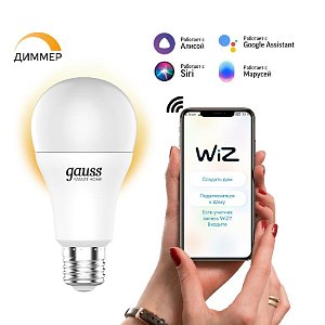 Лампа светодиодная диммируемая Gauss E27 10W 2700K матовая 1070112