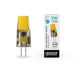 Светодиодная лампа Gauss Elementary G4 3W 4100K 18723
