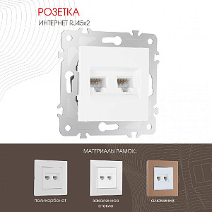 Розетка двойная RJ45 Arte Milano 203.45-2.white