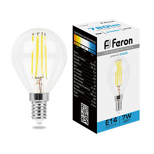 Лампа светодиодная Feron LB-52 Шарик E14 7W 6400K 38221