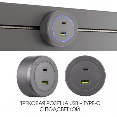 Трековая розетка Arte Milano Am-track-sockets-39 399731TSUSB-Type-C Grey 1696₽
