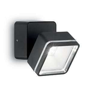 Уличный настенный светодиодный светильник Ideal Lux Omega Square AP1 Nero 165370