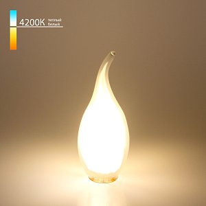 Светодиодная лампа Elektrostandard E14 7W 4200K свеча на ветру 4690389041426