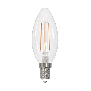 Лампа светодиодная филаментная диммируемая (UL-00005186) Uniel E14 9W 4000K прозрачная LED-C35-9W/4000K/E14/CL/DIM GLA01TR