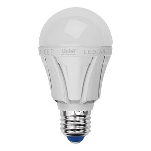 Лампа светодиодная (UL-00001524) Uniel E27 10W 3000K матовая LED-A60 10W/WW/E27/FR PLP01WH