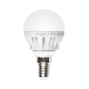 Лампа светодиодная (08138) Uniel E14 6W 4500K матовая LED-G45-6W/NW/E14/FR ALM01WH