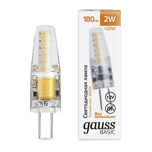 Светодиодная лампа Gauss Basic G4 2W 3000K 1159712