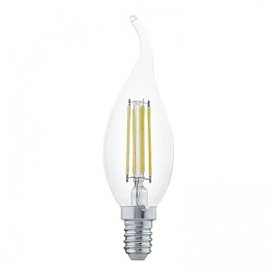 Лампа светодиодная филаментная Eglo E14 4W 2700К прозрачная 11497