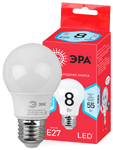 Лампа светодиодная Эра E27 8W 4000K ECO LED A55-8W-840-E27 Б0032096
